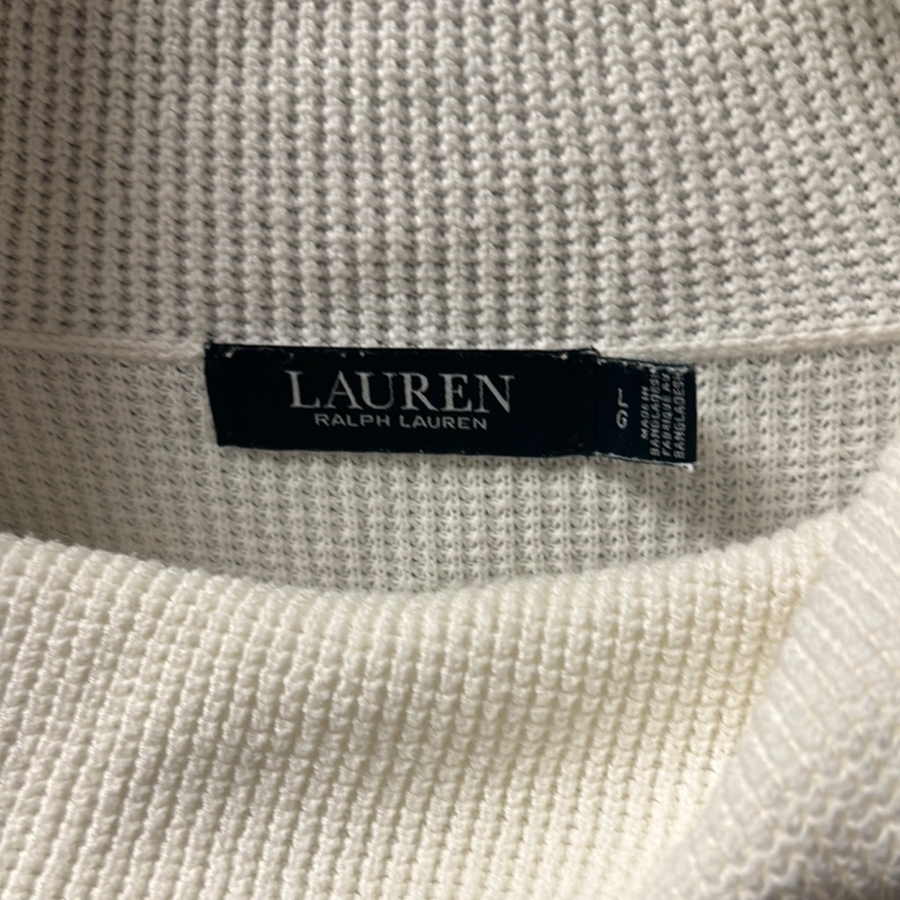 Lauren Ralph Lauren Cream Turtleneck Sweater with Ribbed Detailing - Picture 4 of 8